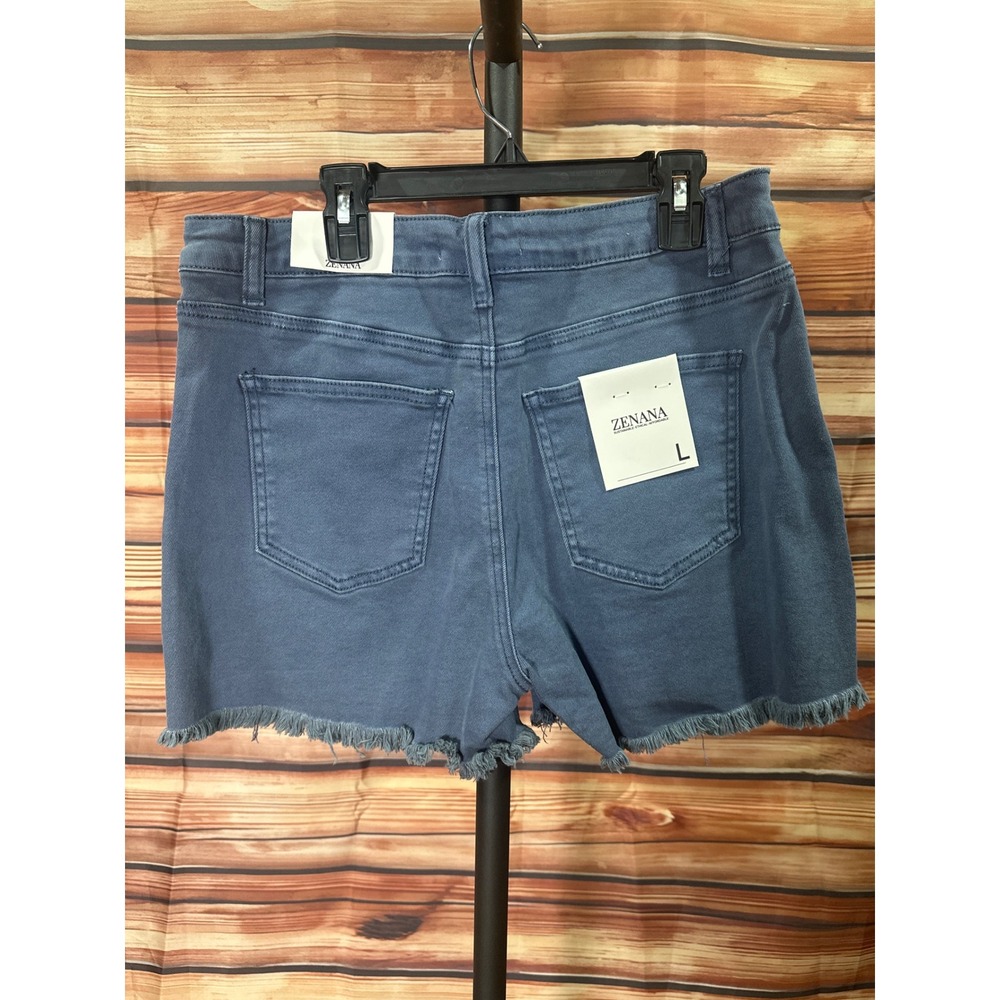 NWT 3 pair Zenana Frayed Hem Denim Short Bundle: - Picture 3 of 9